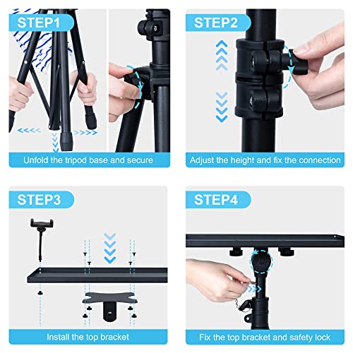 Adjustable Laptop Tripod Stand with Gooseneck Holder