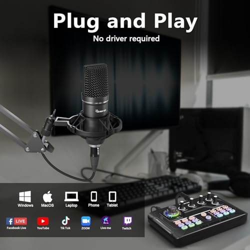 Podcast Equipment Bundle: Audio Interface & Microphone