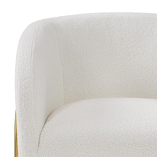 Boucle Accent Chair Set with Gold Legs
