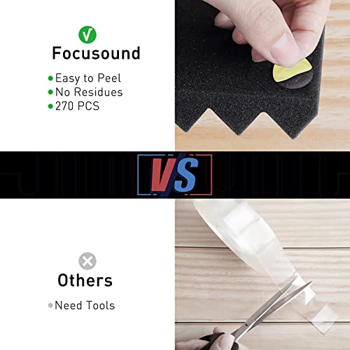 Focusound 50-Pack Acoustic Foam Soundproofing Panels