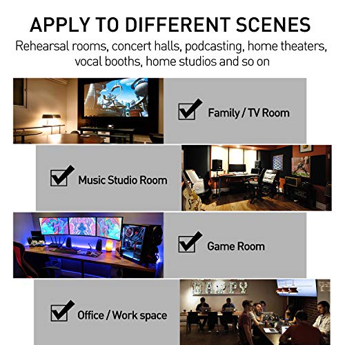 Focusound 50-Pack Acoustic Foam Soundproofing Panels