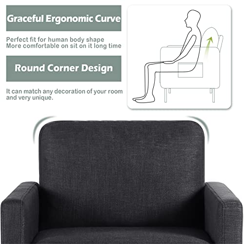 Comfy Dark Grey Accent Chairs Set of 2