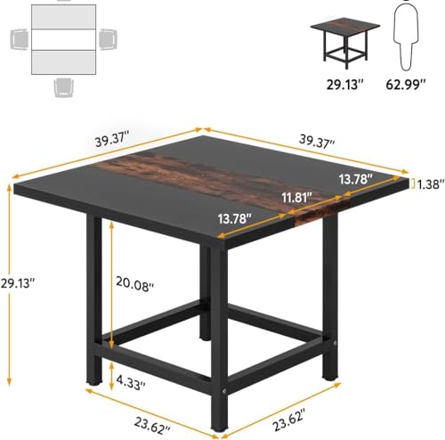 Modern Square Conference Table for 4 People