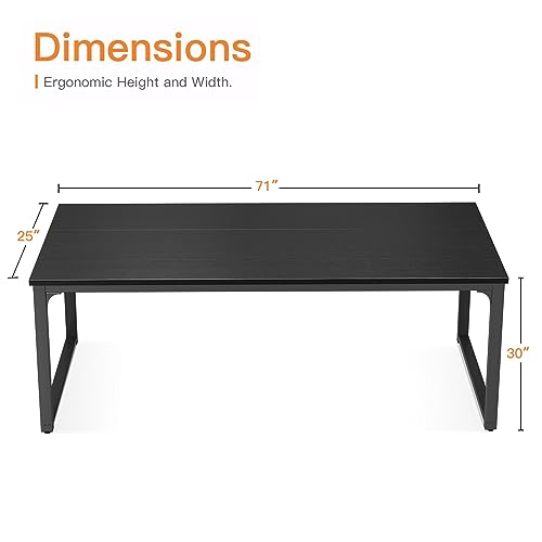 Coleshome 71" Modern Black Computer Desk