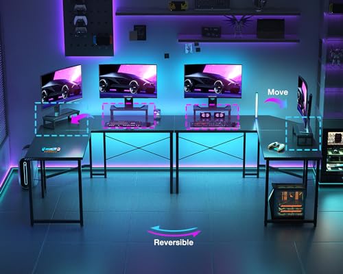 L Shaped Gaming Desk with Monitor Stand 51