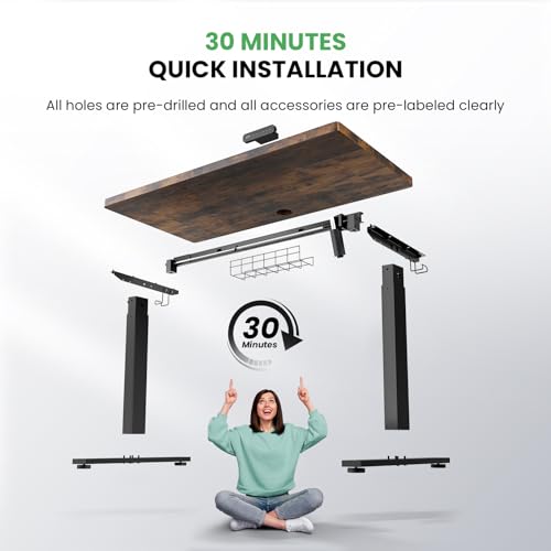 Adjustable Electric Standing Desk with Cable Management
