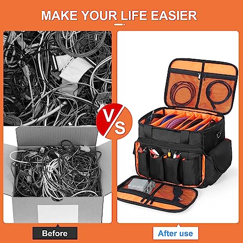 High Capacity DJ Cable Bag with Dividers