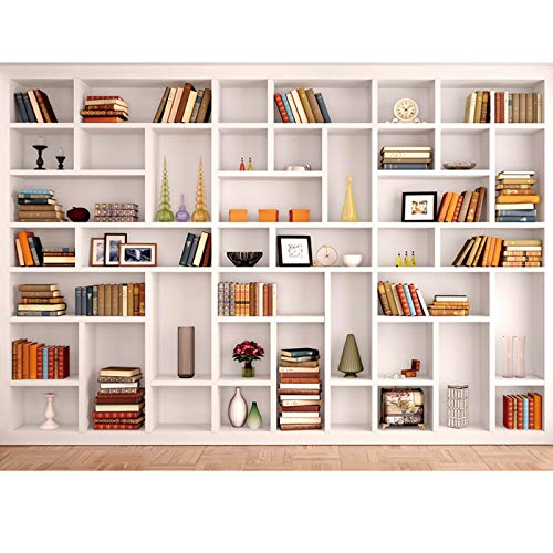 Maijoeyy 7x5ft White Bookshelf Video Conference Backdrop