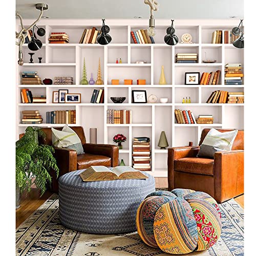 Maijoeyy 7x5ft White Bookshelf Video Conference Backdrop