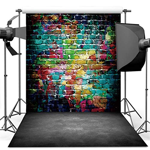 Colorful Brick Wall Photography Backdrop 5x7 ft