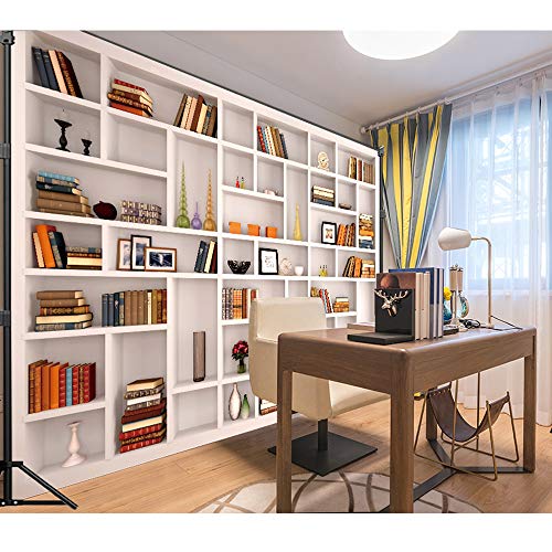 Maijoeyy 7x5ft White Bookshelf Video Conference Backdrop