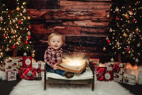 Rustic Brown Wood Photography Backdrop 7x5ft