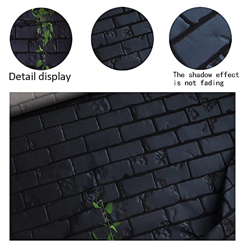 5X7FT Black Vinyl Backdrop with Wood Floor Design