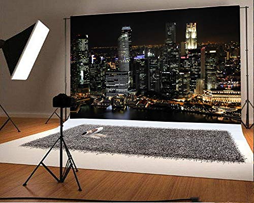 Urban Night Skyline Backdrop for Photography