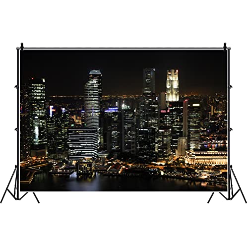 Urban Night Skyline Backdrop for Photography