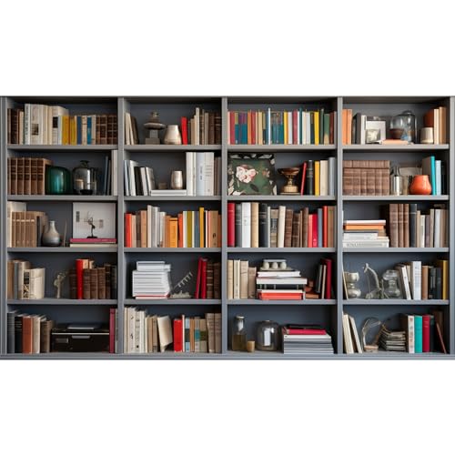 Classic 8x6ft Bookshelf Backdrop for Video Calls