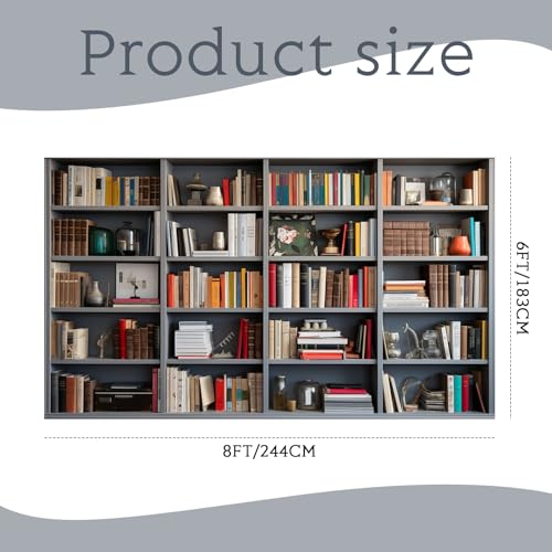 Classic 8x6ft Bookshelf Backdrop for Video Calls