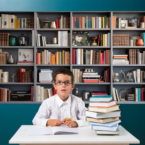 Classic 8x6ft Bookshelf Backdrop for Video Calls