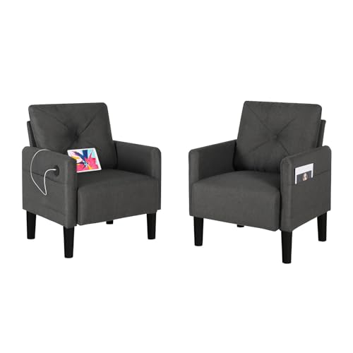 YIGOBUY Comfy Accent Chairs with USB Ports Set