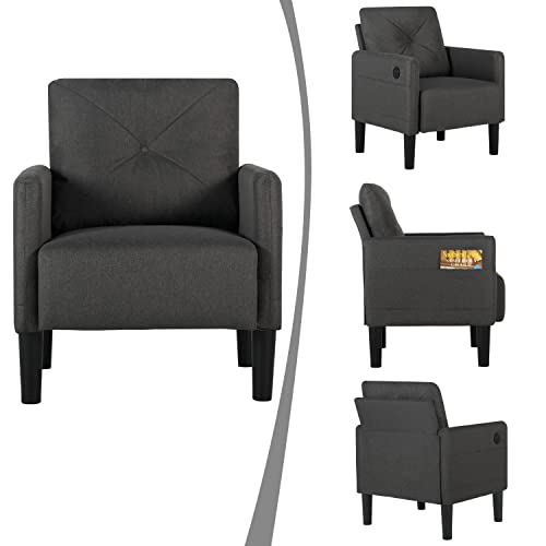 YIGOBUY Comfy Accent Chairs with USB Ports Set