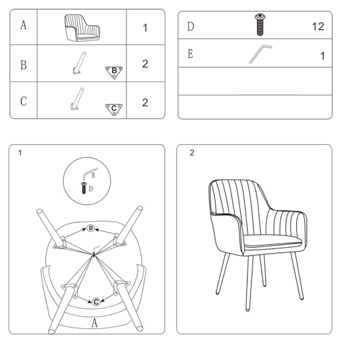 Navy Blue Accent Arm Chairs with Gold Legs