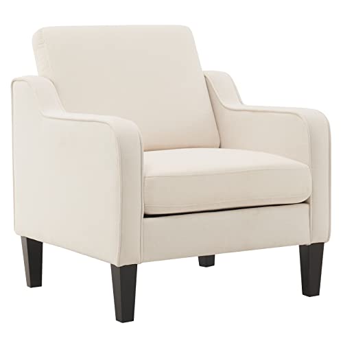 VINGLI Beige Mid Century Modern Accent Chair