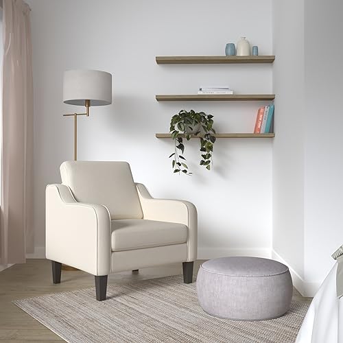 VINGLI Beige Mid-Century Modern Accent Chair