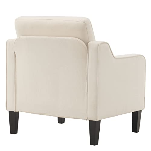 VINGLI Beige Mid-Century Modern Accent Chair