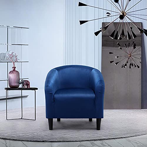 Modern Velvet Accent Chairs - Set of 2, Navy