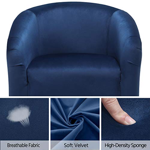 Modern Velvet Accent Chairs - Set of 2, Navy