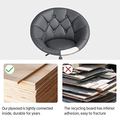 Adjustable Dark Grey Swivel Accent Chair