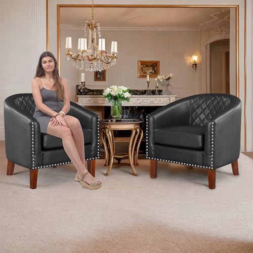 Prilinex Faux Leather Accent Chair Set of 2