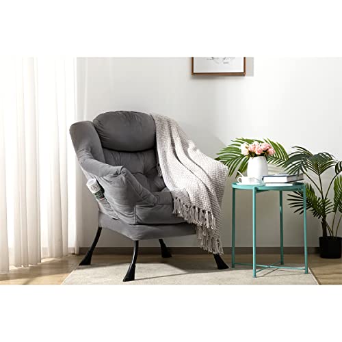 HollyHOME Large Comfy Reading Chair - Smoky Grey