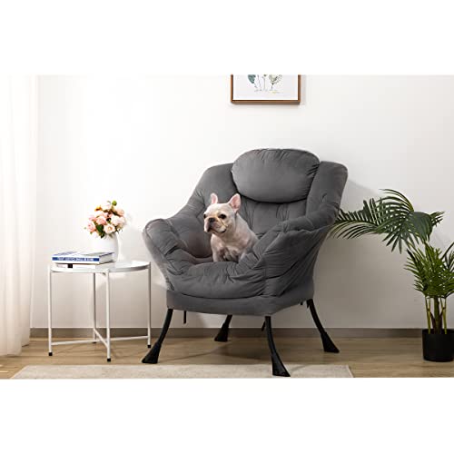 HollyHOME Large Comfy Reading Chair - Smoky Grey