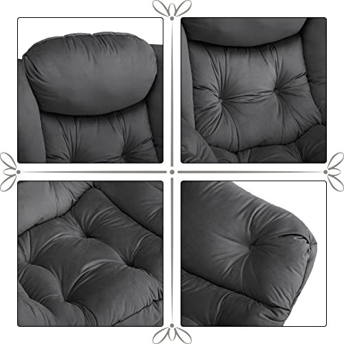 HollyHOME Large Comfy Reading Chair - Smoky Grey