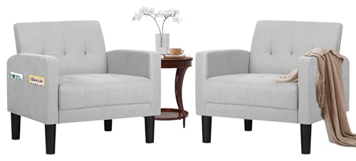 Stylish Mid-Century Fabric Accent Armchair Set