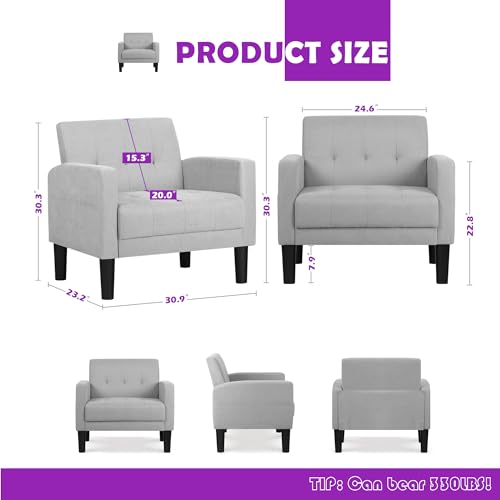 Stylish Mid-Century Fabric Accent Armchair Set
