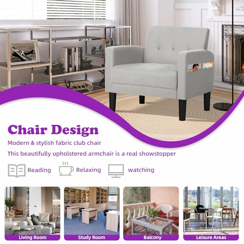 Stylish Mid-Century Fabric Accent Armchair Set