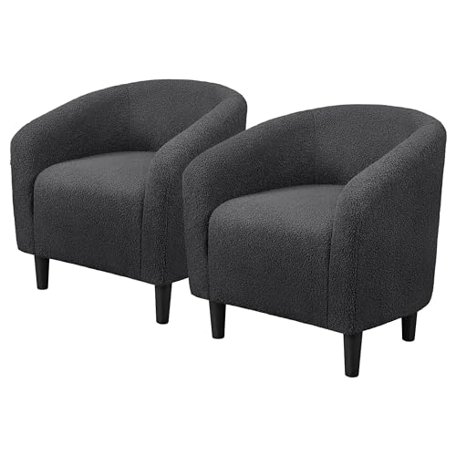 Soft Sherpa Barrel Accent Chair Set of 2
