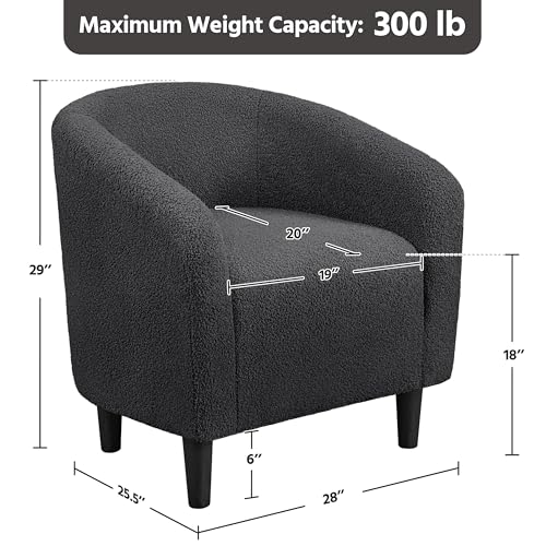 Soft Sherpa Barrel Accent Chair Set of 2