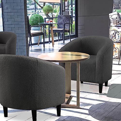 Soft Sherpa Barrel Accent Chair Set of 2