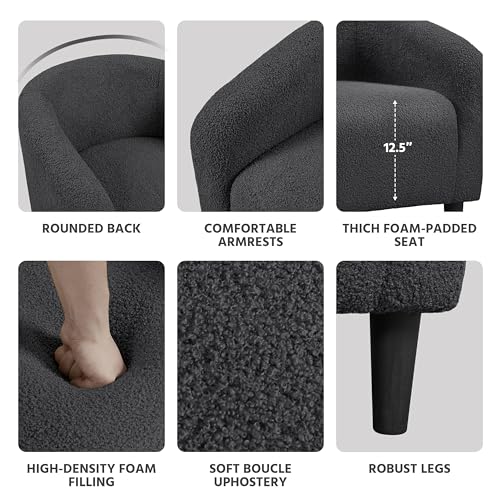 Soft Sherpa Barrel Accent Chair Set of 2