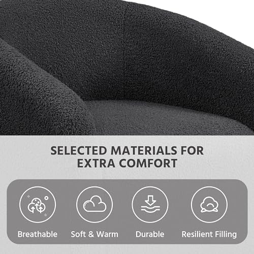 Soft Sherpa Barrel Accent Chair Set of 2