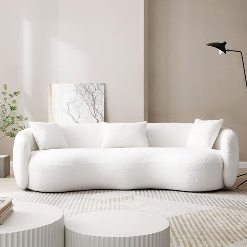 WILLIAMSPACE 94" Curved Boucle Sofa with Pillows