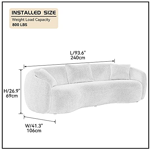 WILLIAMSPACE 94" Curved Boucle Sofa with Pillows