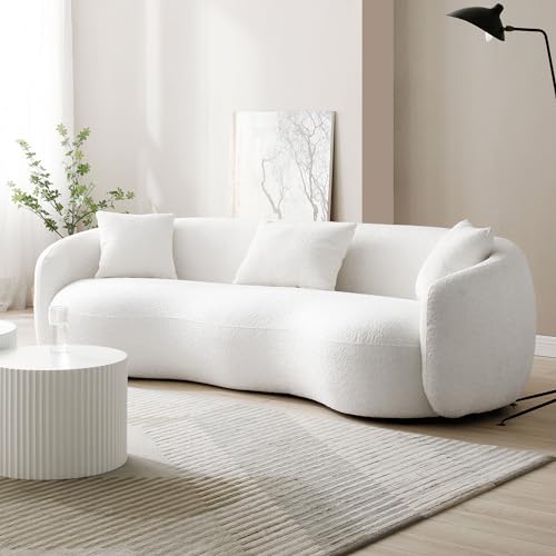 WILLIAMSPACE 94" Curved Boucle Sofa with Pillows