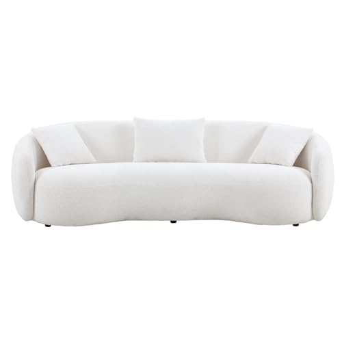 WILLIAMSPACE 94" Curved Boucle Sofa with Pillows