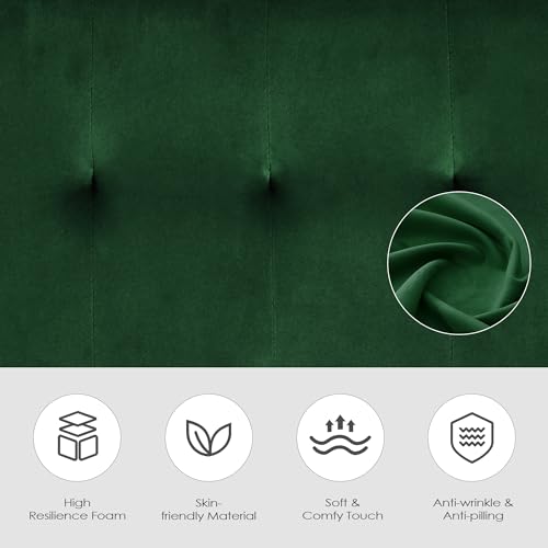 Green Velvet Convertible Futon Sofa Bed with USB Ports