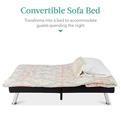 Convertible Futon Sofa Bed with Removable Armrests