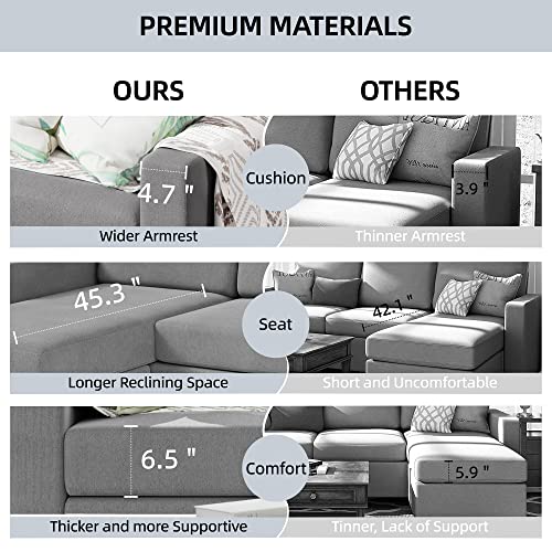 Modern 79-Inch L-Shaped Sectional Sofa - Dark Grey